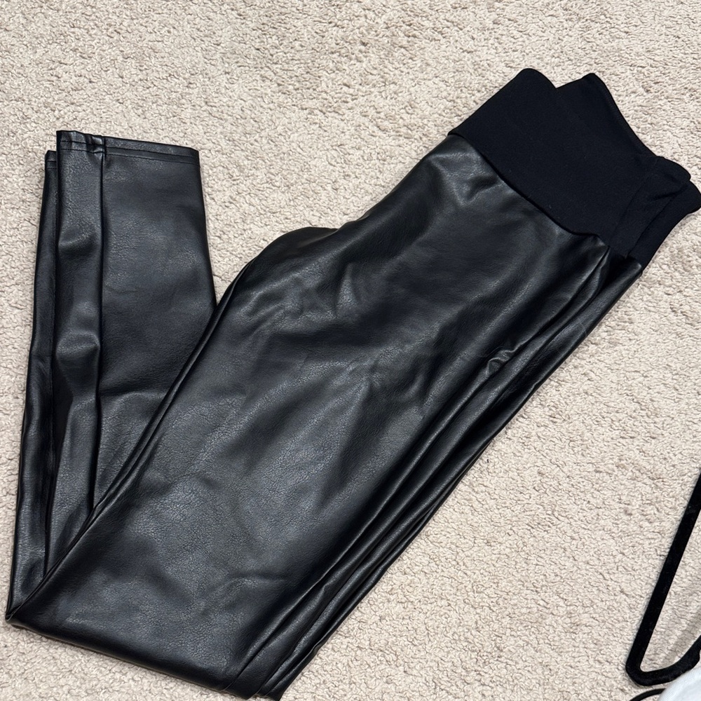 Black Faux Leather Leggings
